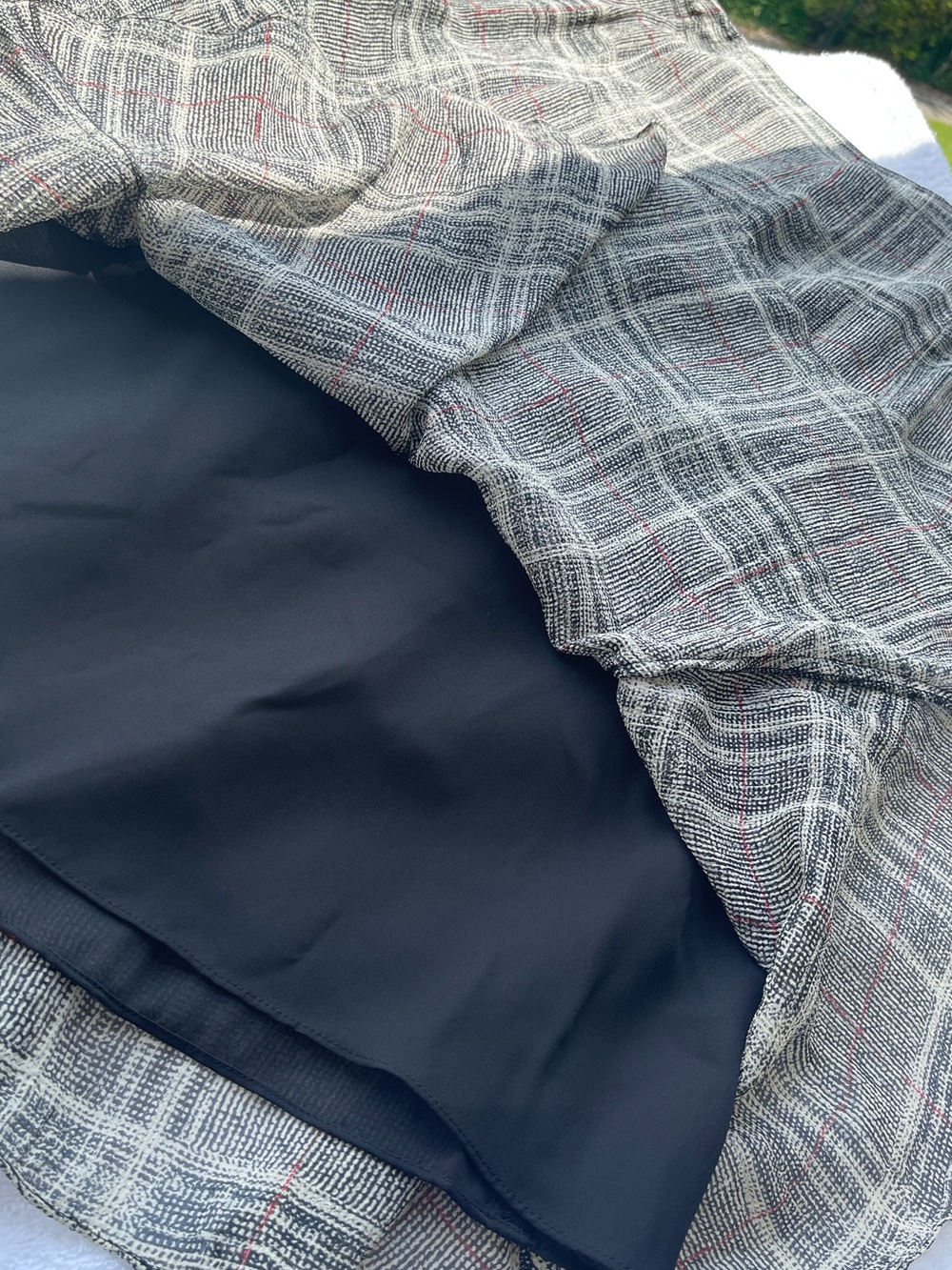 AK Anne Klein 100% Silk Plaid Midi Skirt Size 10 - Picture 10 of 13